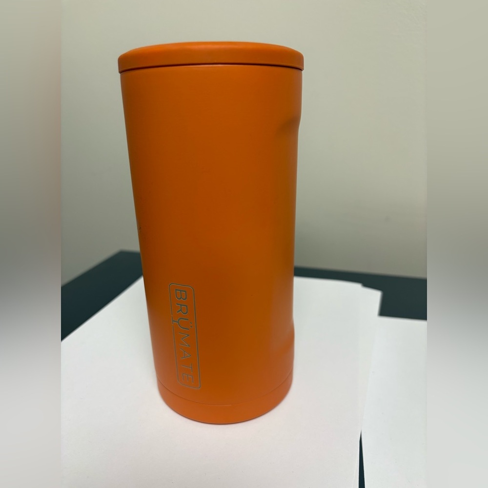 BrüMate Orange Tumbler 7.5” tall 3” wide
